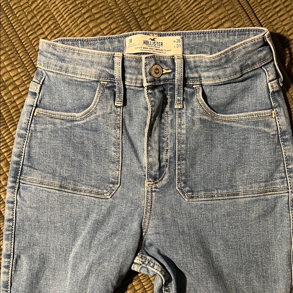 Hollister Light Blue Flare Jeans - Picture 2 of 5